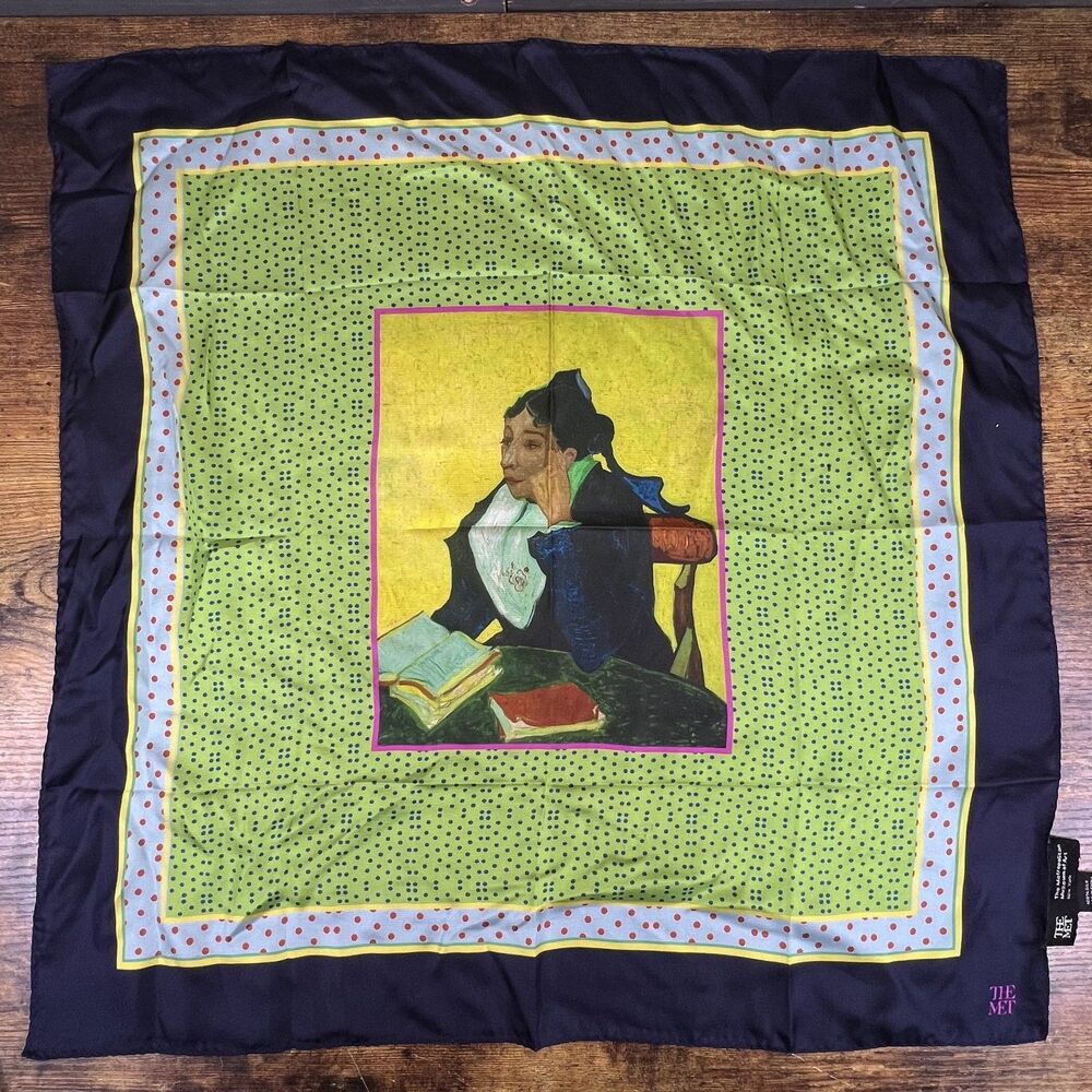The Met Van Gogh Madame Ginoux  100% Silk Scarf 21" Square Neckerchief